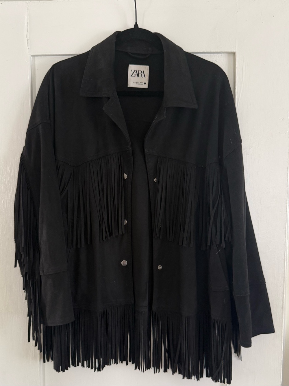 Zara Black Suede Fringe Jacket